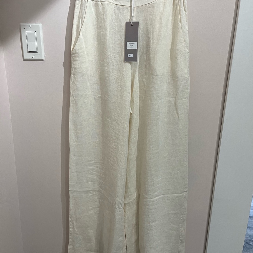 Cream Wide Leg Pants